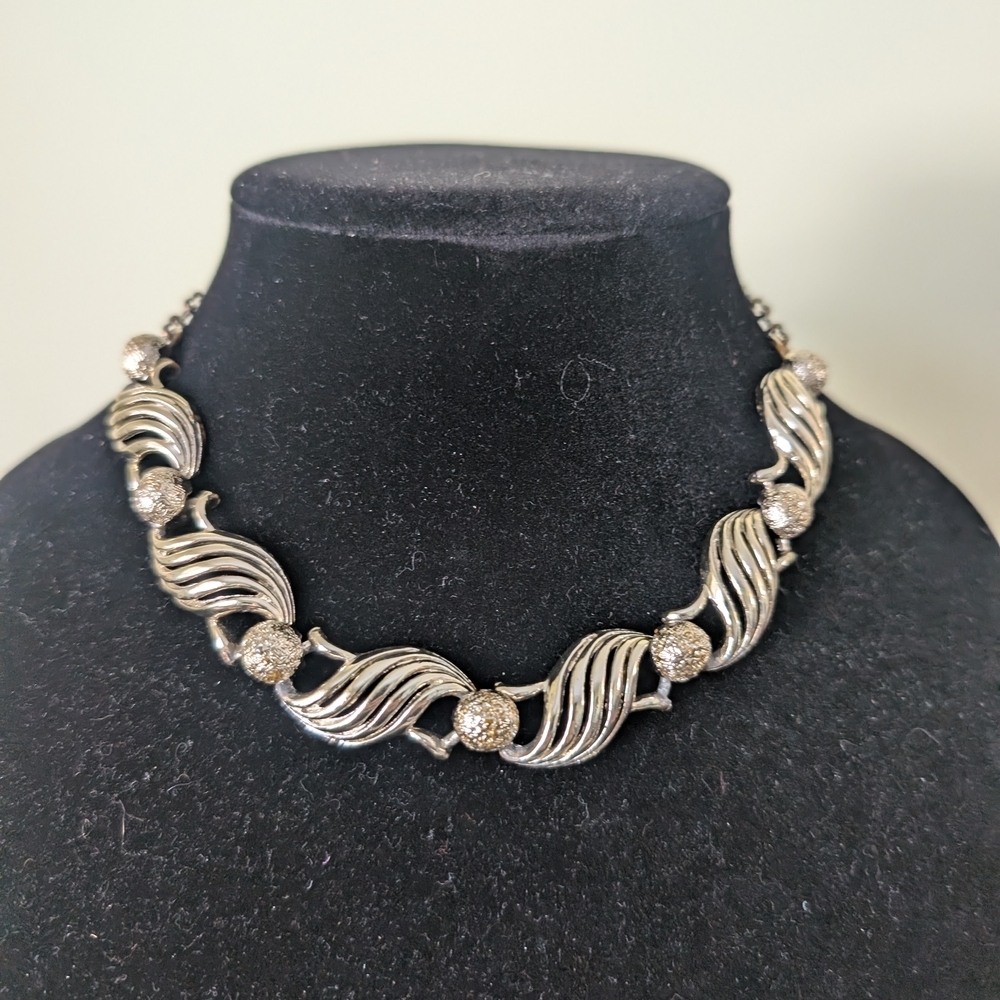 Vintage 1950s Necklace with Gold Accents